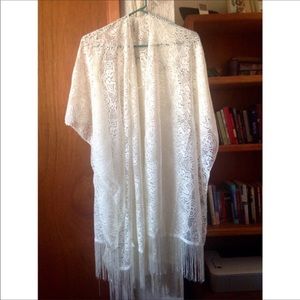 Sheer lace kimono